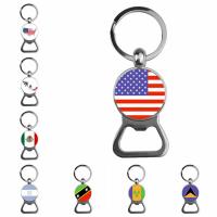 Fashion Time Gem Keychain Key Ring, Tibetan Style, with iron ring & Glass, Flat Round, platinum color plated, also can be used as bottle opener & time gem jewelry & with sticker & different designs for choice, lead & cadmium free, 82mm, Sold By PC