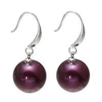 South Sea Shell Drop Earring, with Brass, for woman, purple, 14x34mm, Sold By Pair