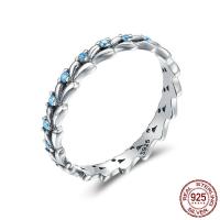 Таиланд стерлингового серебра кольцо, разный размер для выбора & Женский & с кубическим цирконием, 3mm, продается PC