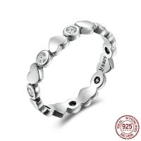 Таиланд стерлингового серебра кольцо, Сердце, разный размер для выбора & Женский & с кубическим цирконием, 4mm, продается PC