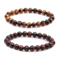 Natural Tiger Eye Bracelets, Unisex, more colors for choice, 8mm, Sold Per Approx 7.5 Inch Strand