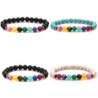 Gemstone Bracelet, with Tibetan Style, different materials for choice & Unisex, 8mm, Sold Per Approx 7.5 Inch Strand