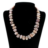 Natural Freshwater Pearl Necklace, with Brass, for woman, 15-17mm, Sold Per Approx 18.5 Inch Strand