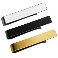 Tie Clip, Stainless Steel, plated, Unisex, more colors for choice, 48x8mm, Sold By PC