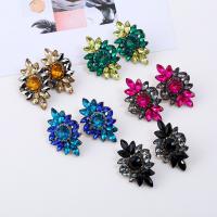 Stainless Steel Stud Earrings Glass with Zinc Alloy stainless steel post pin plated for woman & faceted 10-25mm Sold By Pair