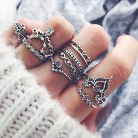 Zinc Alloy Ring Set plated for woman & with rhinestone nickel lead & cadmium free US Ring Sold By Set