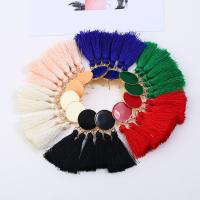 Fashion Fringe Earrings Nylon Cord stainless steel post pin for woman & enamel Sold By Pair