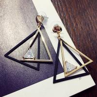 Zinc Alloy Drop Earring stainless steel post pin plated for woman & with rhinestone lead & cadmium free 10-28mm Sold By Pair