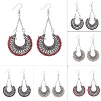 Stainless Steel Drop Earring Zinc Alloy with Waxed Linen Cord stainless steel post pin antique silver color plated for woman lead & cadmium free Sold By Pair