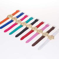 Geneva® Unisex Watch PU Leather with Glass & Zinc Alloy gold color plated 40mm Length Approx 9.4 Inch Sold By PC