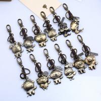 Tibetan Style Key Chain, with PU Leather, Chinese Zodiac, antique bronze color plated, different styles for choice, nickel, lead & cadmium free, Sold Per Approx 5.5 Inch Strand