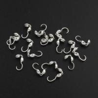 Brass Bead Tips, silver color plated, 4mm, 2000PCs/Bag, Sold By Bag