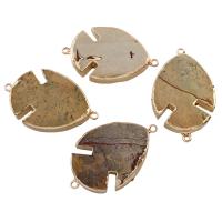 Animal Tibetan Style Connector, Picture Jasper, with Tibetan Style, 1/1 loop, 38x62x8mm-39x63x8mm, Hole:Approx 2.5mm, 5PCs/Bag, Sold By Bag