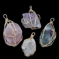 Gemstone Pendants Jewelry, with Tibetan Style, different materials for choice, 27x38x21mm-32x46x25mm, Hole:Approx 3-6mm, 5PCs/Bag, Sold By Bag