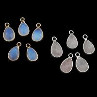 Gemstone Pendants Jewelry, with Tibetan Style, Teardrop, different materials for choice & faceted, 9x17x5mm, Hole:Approx 2mm, 5PCs/Bag, Sold By Bag