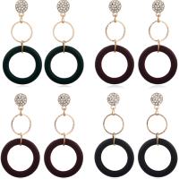 Stainless Steel Drop Earring Zinc Alloy with Wood stainless steel post pin gold color plated for woman & with rhinestone lead & cadmium free 10-41mm Sold By Pair
