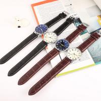 Unisex Wrist Watch PU Leather with Glass & Zinc Alloy silver color plated waterproof 26mm Length Approx 9.4 Inch Sold By PC