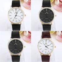 Geneva® Unisex Watch PU Leather with Glass & Zinc Alloy gold color plated 40mm Length Approx 9.4 Inch Sold By PC