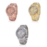 Geneva® Unisex Watch Zinc Alloy with Glass plated with rhinestone 37mm Length Approx 9.3 Inch Sold By PC