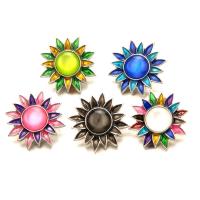 Jewelry Snap Button Zinc Alloy with Resin Flower antique silver color plated enamel lead & cadmium free 18mm Sold By Bag