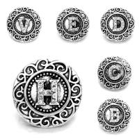 Jewelry Snap Button, Tibetan Style, Flat Round, antique silver color plated, different designs for choice & enamel & with rhinestone, lead & cadmium free, 18mm, 10PCs/Bag, Sold By Bag
