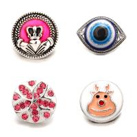 Jewelry Snap Button, Tibetan Style, plated, different styles for choice & enamel & with rhinestone, lead & cadmium free, 18mm, 10PCs/Bag, Sold By Bag