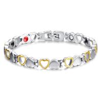 acier inoxydable bracelet, coeur, Placage, hygiéniques & pour femme, 7mm, Vendu par Environ 8 pouce brin
