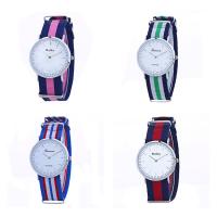 Geneva® Unisex Watch Canvas with Glass silver color plated stripe 40mm Length Approx 9.4 Inch Sold By PC