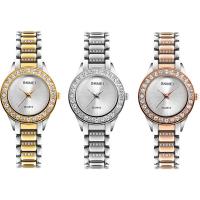 Stainless Steel with zinc alloy dial & Glass plated 30M waterproof & adjustable & for woman & with rhinestone 12mm Length Approx 7.2 Inch Sold By PC
