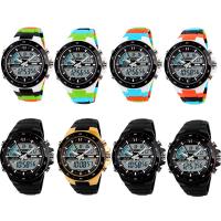 Ювелирные часы SKmei® Unisex, Силикон, с Пластиковые сетки цепи & нержавеющая сталь, Другое покрытие, 50M водонепроницаемый & Мужская & регулируемый & LED, Много цветов для выбора, 44x48x14mm, длина:Приблизительно 8.1 дюймовый, продается PC