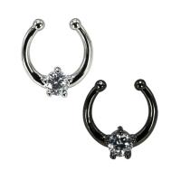 Brass Nose Piercing Jewelry plated micro pave cubic zirconia & for woman nickel lead & cadmium free Sold By PC