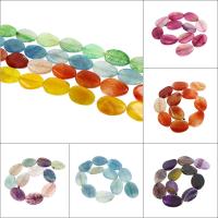 Flat Flower Agate Beads, more colors for choice, 27x37x8mm-25x35x7mm, Hole:Approx 2mm, 11PCs/Strand, Sold Per Approx 15.3 Inch Strand