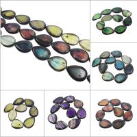 Perles agate veines de dragon naturelles, plus de couleurs à choisir, 32x42x8mm, Trou:Environ 2mm, 9PC/brin, Vendu par Environ 14.5 pouce brin