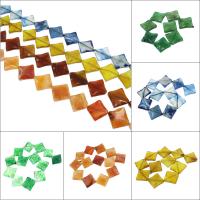 Achat Perlen, Rhombus, verschiedenen Materialien für die Wahl, 33x29x7mm, Bohrung:ca. 2mm, 13PCs/Strang, verkauft per ca. 15.3 ZollInch Strang