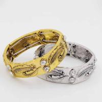 Bijoux de bracelet en alliage de zinc, Placage, pour femme & avec strass, plus de couleurs à choisir, sans plomb et cadmium, 190mm, Vendu par Environ 7 pouce brin