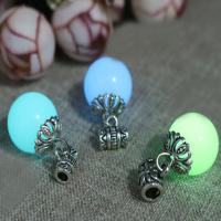 Fluorescent Powder Stone with Zinc Alloy Round & luminated Approx 2mm Sold By PC