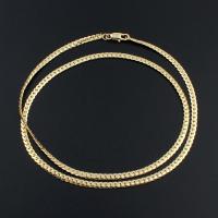 Messingkette Halskette, Messing, 24 K vergoldet, Kandare Kette & für den Menschen, frei von Nickel, Blei & Kadmium, 3x1mm, verkauft per ca. 23.5 ZollInch Strang