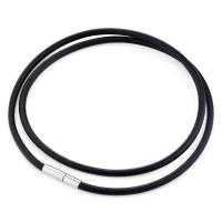 Cowhide Necklace Cord, stainless steel bayonet clasp, different length for choice & different size for choice, black, 10/Lot, Sold By Lot