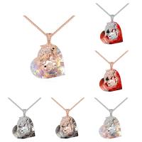 CRYSTALLIZED™ Element Crystal Necklace Brass with CRYSTALLIZED™ with 5cm extender chain Heart plated box chain & for woman & faceted nickel lead & cadmium free Sold Per Approx 15.5 Inch Strand