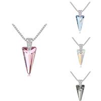 CRYSTALLIZED™ Element Crystal Necklace Brass with CRYSTALLIZED™ with 5cm extender chain Triangle platinum plated box chain & for woman & faceted nickel lead & cadmium free Sold Per Approx 15.5 Inch Strand