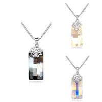 CRYSTALLIZED™ Element Crystal Necklace Brass with CRYSTALLIZED™ with 5cm extender chain Rectangle platinum plated box chain & for woman & faceted nickel lead & cadmium free Sold Per Approx 15.5 Inch Strand