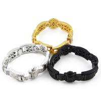 Zinc Alloy Bracelet plated Unisex & with rhinestone nickel lead & cadmium free 30mm Sold Per Approx 9 Inch Strand