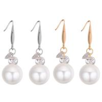 South Sea Shell Earring Brass with South Sea Shell Round plated for woman & with cubic zirconia nickel lead & cadmium free Sold By Pair