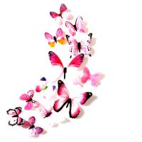 Soft PVC Fridge Sticker, Butterfly, more colors for choice, 60-110mm, 12PCs/Bag, Sold By Bag