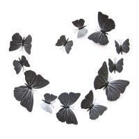 3D Wandaufkleber, PVC Kunststoff, mit Harz, Schmetterling, klebrig & 3D-Effekt & mit Magnet, keine, 60-12mm, 12PCs/setzen, verkauft von setzen
