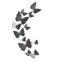 3D Wall Stickers, PVC Plastic, with Resin, Butterfly, sticky & 3D effect & with magnetic, more colors for choice, 60-120mm, 12PCs/Set, Sold By Set