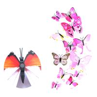 3D Wandaufkleber, PVC Kunststoff, mit Harz, Schmetterling, klebrig & 3D-Effekt & mit Magnet & verschiedene Stile für Wahl, 60-120mm, 12PCs/setzen, verkauft von setzen