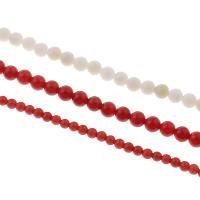 Natürliche Korallen Perlen, gemischte Farben, 3-5mm, Bohrung:ca. 2-4mm, Länge:ca. 16.5 ZollInch, 3SträngeStrang/Tasche, ca. 85PCs/Strang, verkauft von Tasche