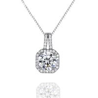Cubic Zirconia Micro Pave Brass Pendant, thick silver plated, micro pave cubic zirconia & with cubic zirconia & faceted, nickel, lead & cadmium free, 9x16mm, Hole:Approx 3-5mm, Sold By PC
