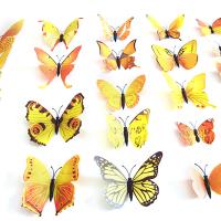 3D Wall Stickers, PVC Plastic, with Resin, Butterfly, sticky & 3D effect & with magnetic, more colors for choice, 60-12mm, 12PCs/Set, Sold By Set